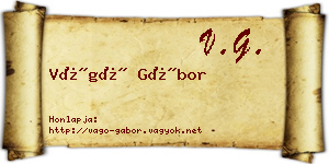Vágó Gábor névjegykártya
