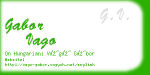 gabor vago business card
